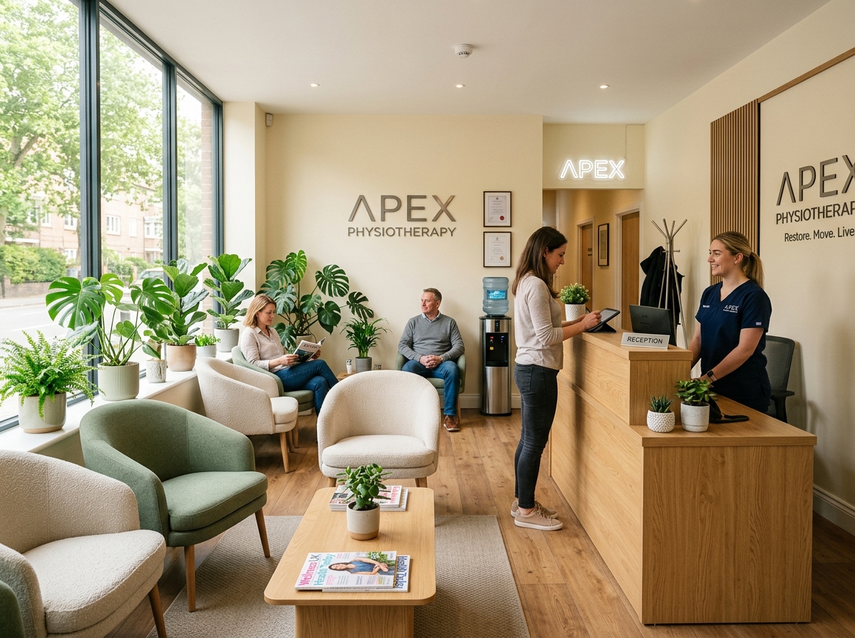 Welcoming reception and patient waiting lounge at the clinic